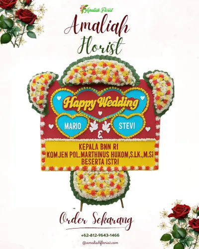 Karangan Papan Bunga Pernikahan di Wirapanjunan